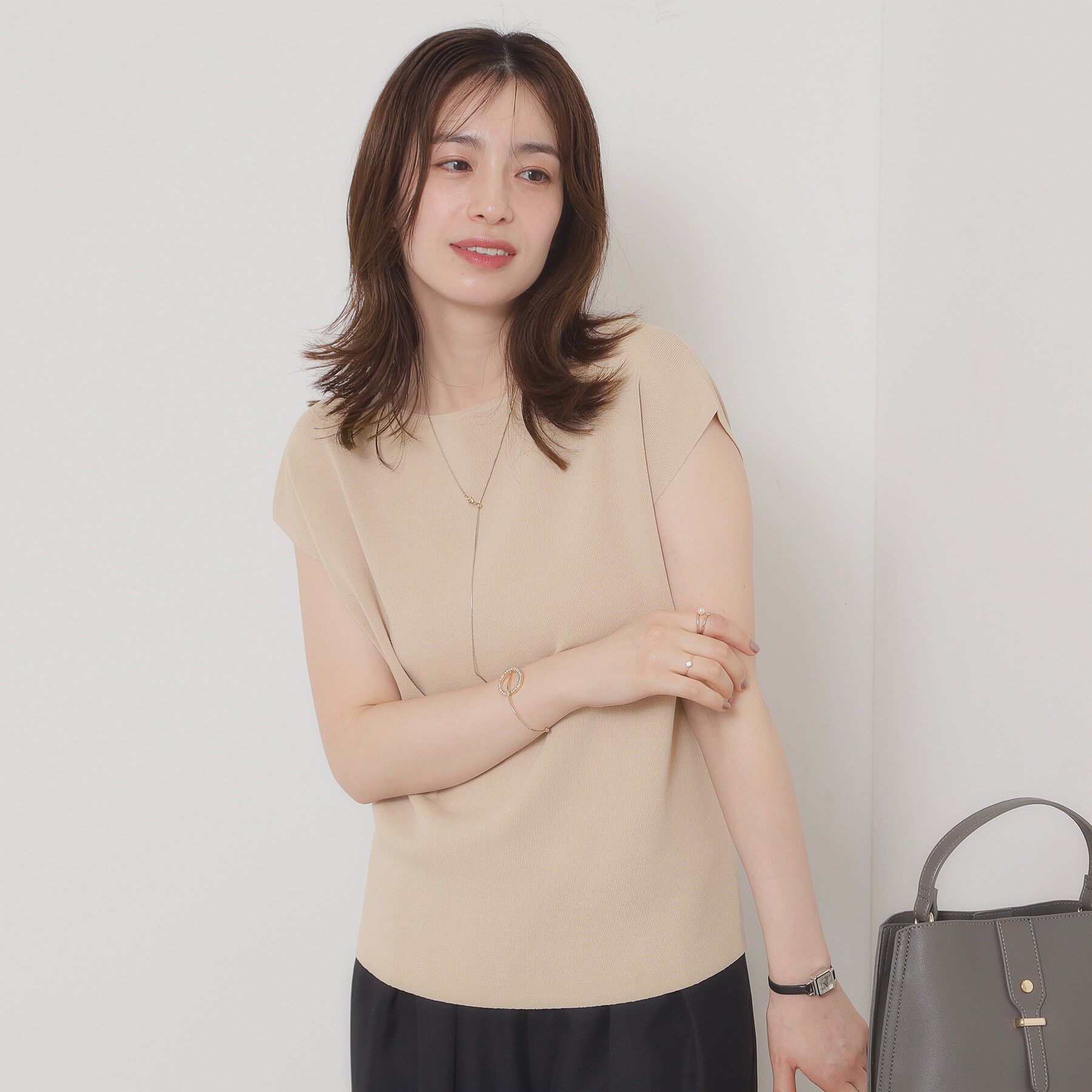 ITS&rsquo;DEMO「【接触冷感／手洗い可】フレンチスリーブニット」|ニット・セーター|