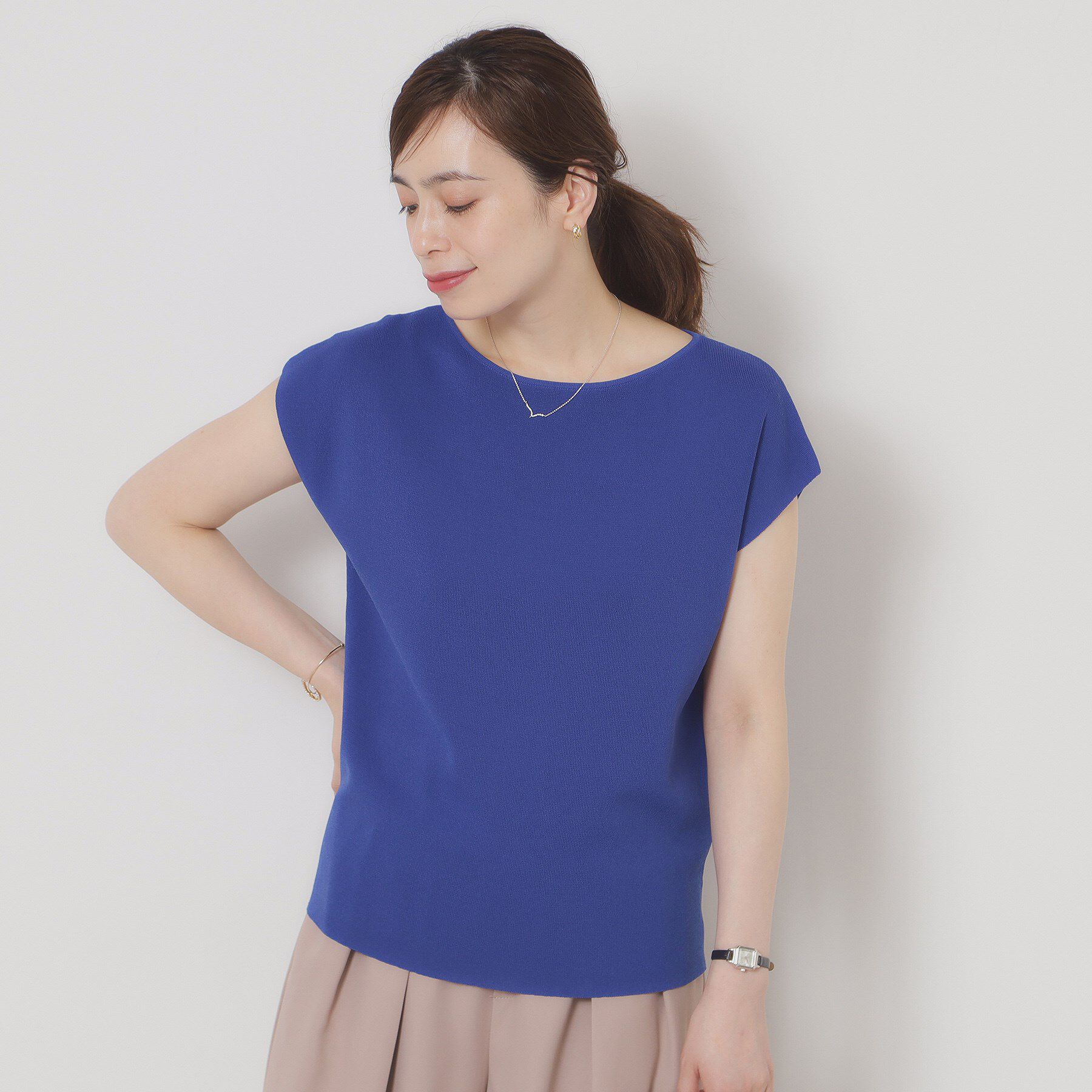 ITS&rsquo;DEMO「【接触冷感／手洗い可】フレンチスリーブニット」|ニット・セーター|