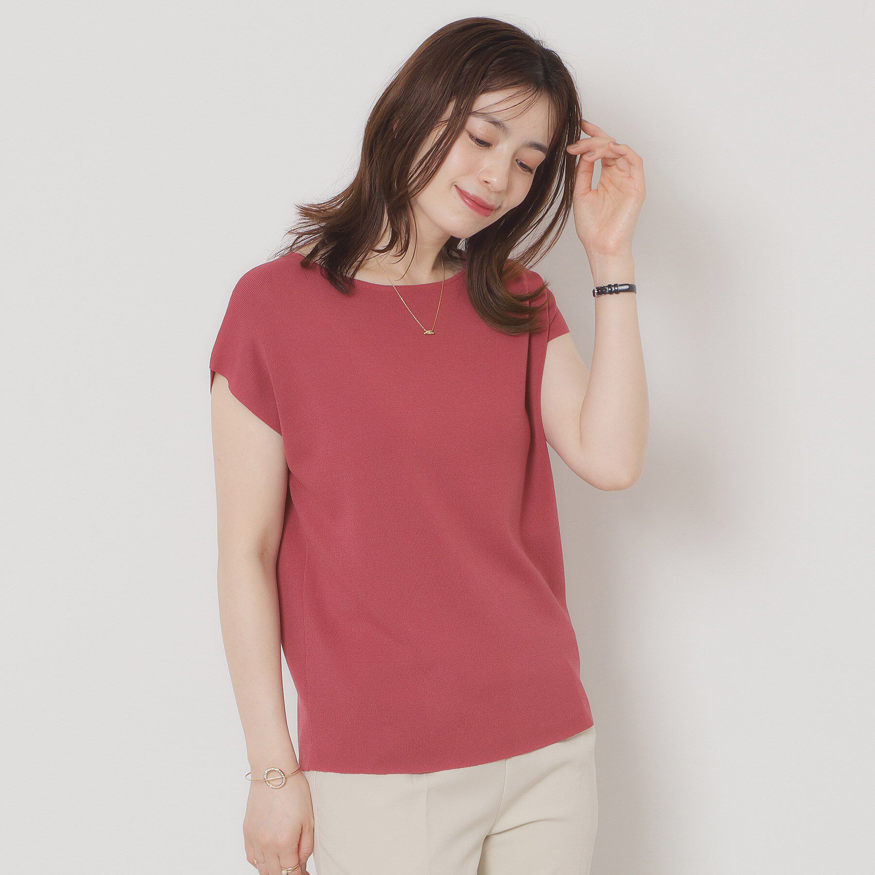 ITS&rsquo;DEMO「【接触冷感／手洗い可】フレンチスリーブニット」|ニット・セーター|