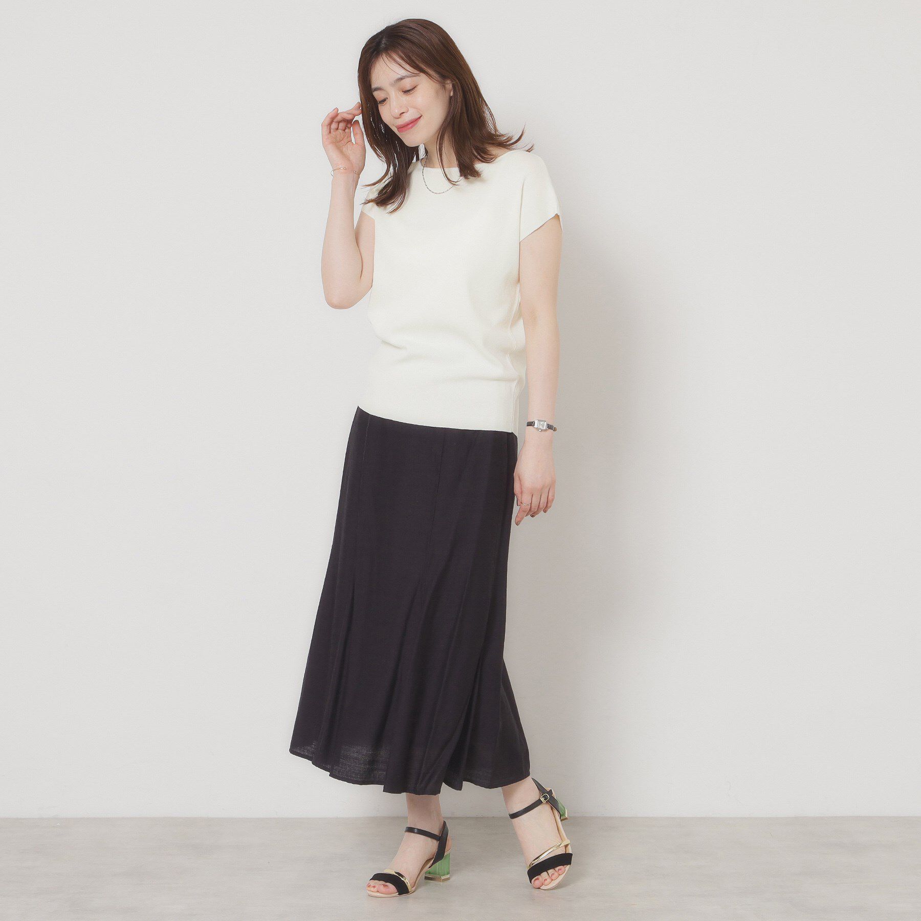 ITS&rsquo;DEMO「【接触冷感／手洗い可】フレンチスリーブニット」|ニット・セーター|