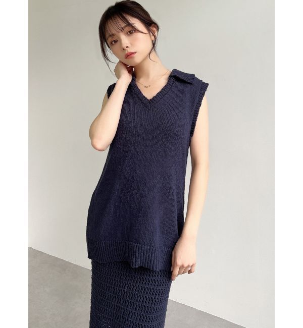 RESEXXY「ロングポロニット【セットアップ着用可能】」|ニット・セーター|