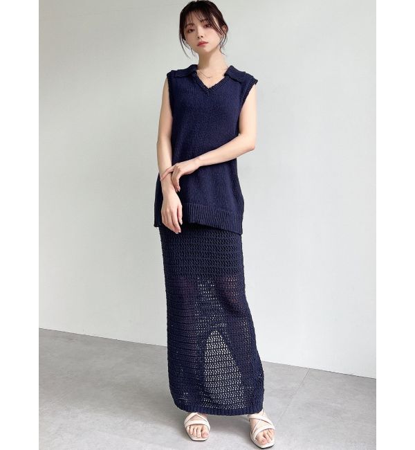 RESEXXY「ロングポロニット【セットアップ着用可能】」|ニット・セーター|