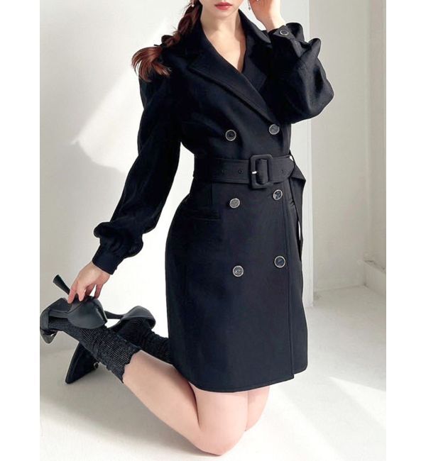 RESEXXY「スリーブシアージャケットワンピース」|ワンピース|ブラック