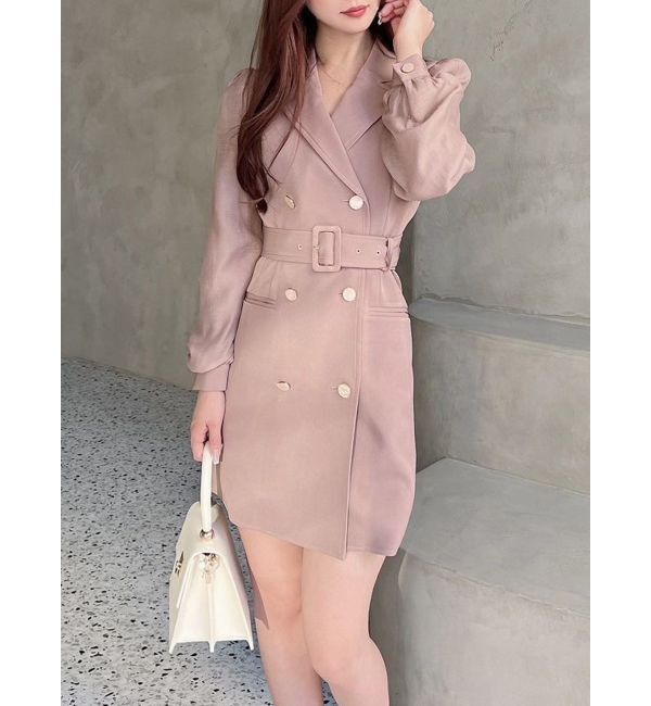 RESEXXY「スリーブシアージャケットワンピース」|ワンピース|ピンク