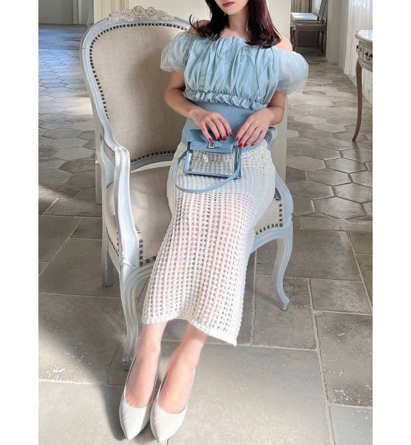 RESEXXY「メッシュペンシルスカート」|スカート|ホワイト