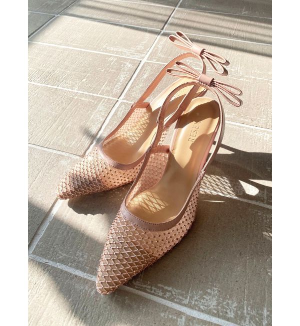 RESEXXY「リボンポイントシアーミュール」|パンプス|ピンク