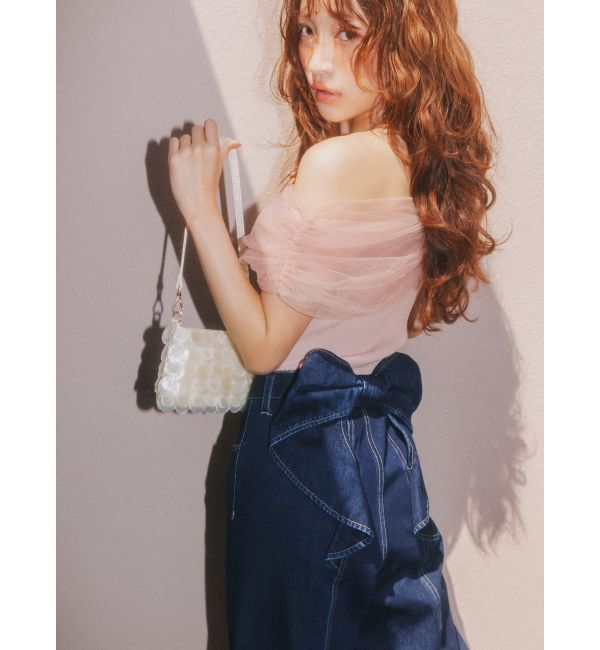 RESEXXY「シアーコンビオフショルニット」|ニット・セーター|ピンク