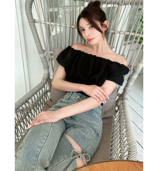 RESEXXY「シアードッキングオフショルトップス」|Tシャツ・カットソー|
