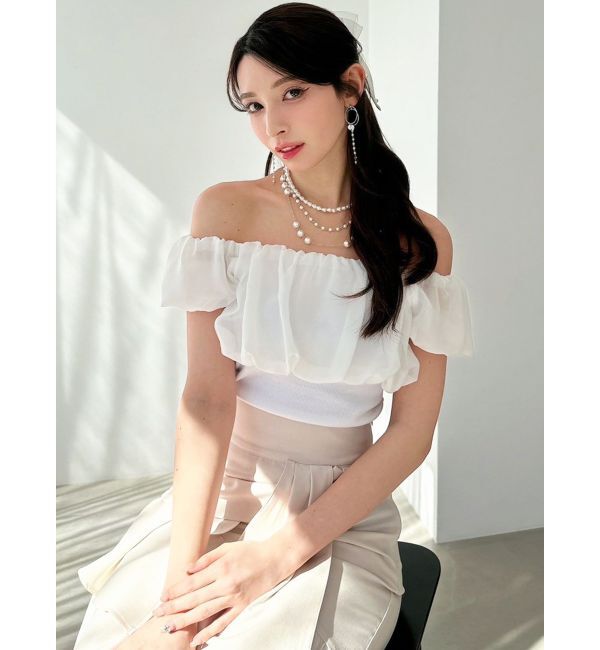 RESEXXY「シアードッキングオフショルトップス」|Tシャツ・カットソー|