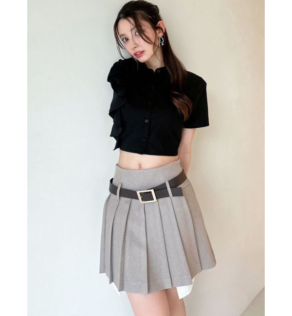 RESEXXY「ローウエストベルトプリーツミニスカート」|スカート|