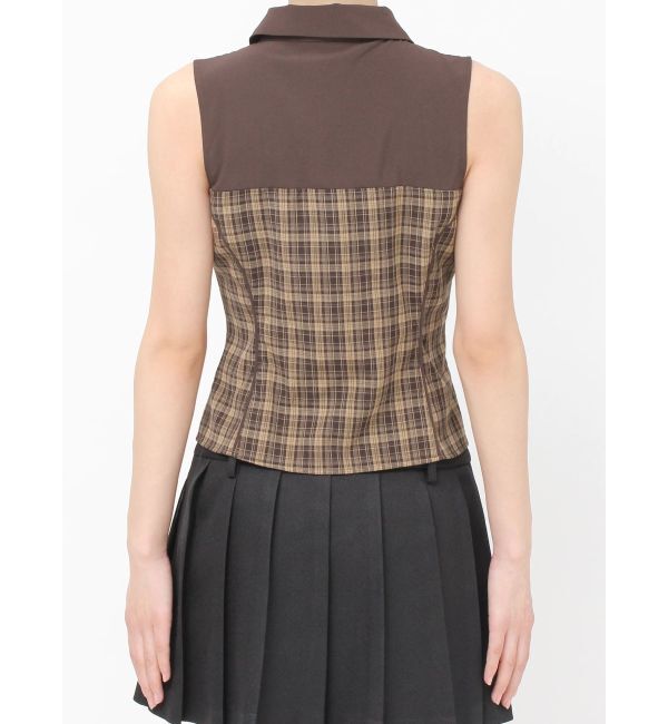 RESEXXY「チェックレイヤードノースリシャツ」|シャツ・ブラウス|