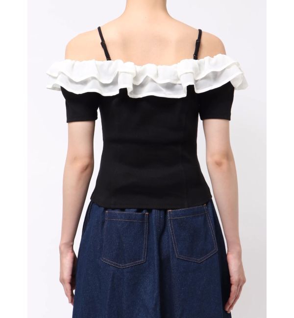 RESEXXY「ラッフルカラーリブトップス」|ニット・セーター|