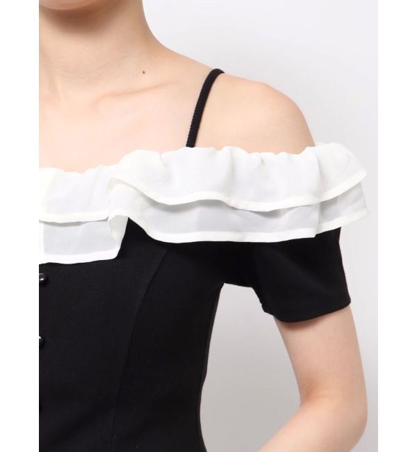 RESEXXY「ラッフルカラーリブトップス」|ニット・セーター|