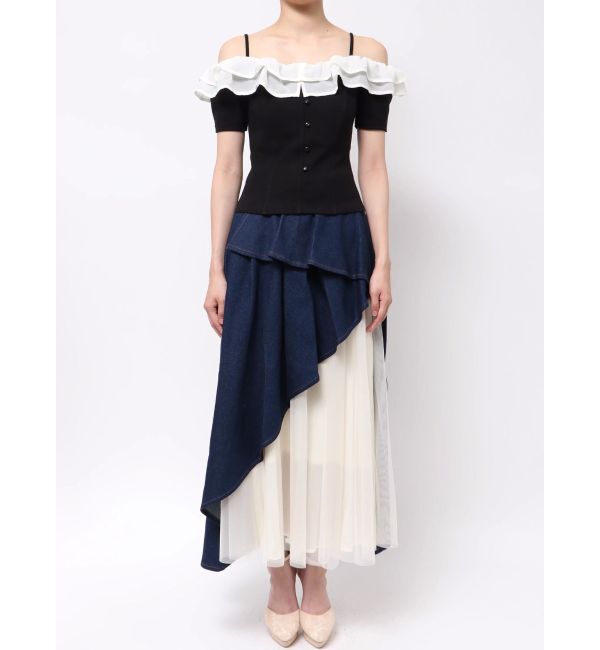 RESEXXY「ラッフルカラーリブトップス」|ニット・セーター|