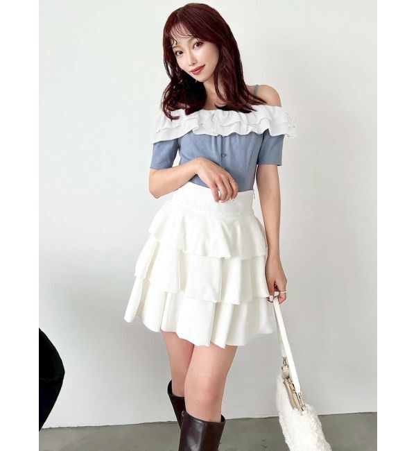 RESEXXY「ラッフルカラーリブトップス」|ニット・セーター|