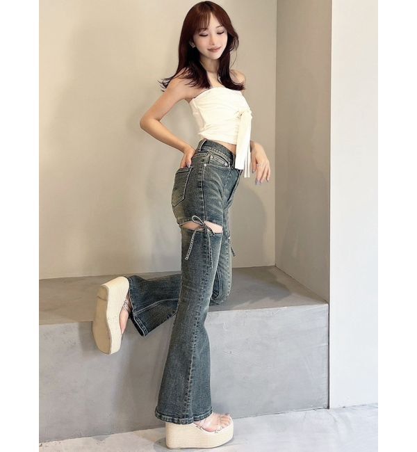 RESEXXY「スリーブツイストベアニット」|キャミソール|