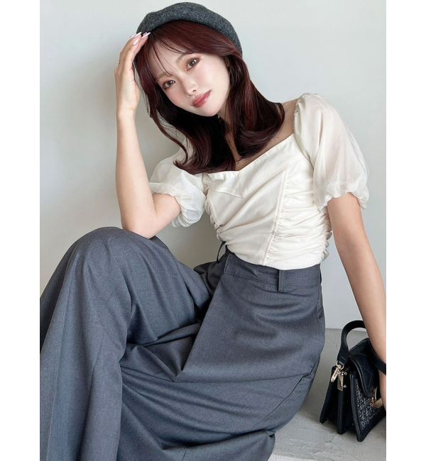 RESEXXY「ギャザーデザインベロアトップス」|シャツ・ブラウス|