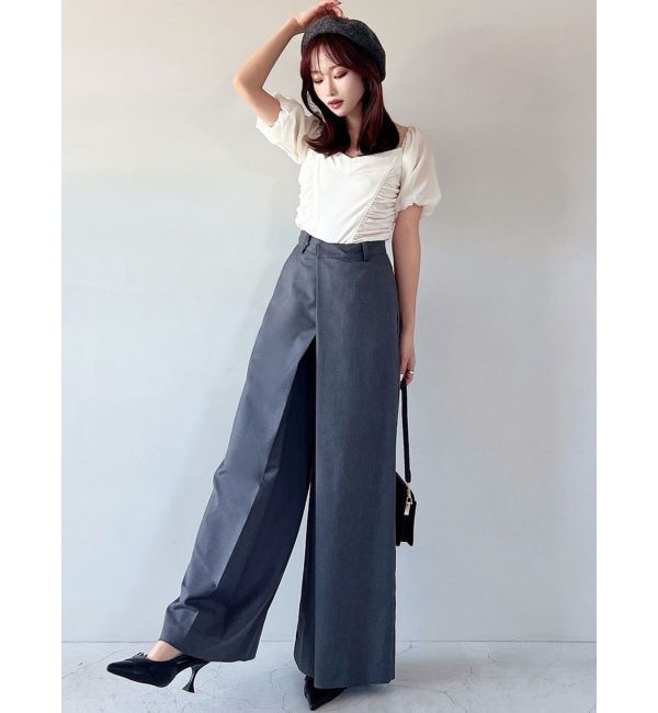 RESEXXY「ギャザーデザインベロアトップス」|シャツ・ブラウス|