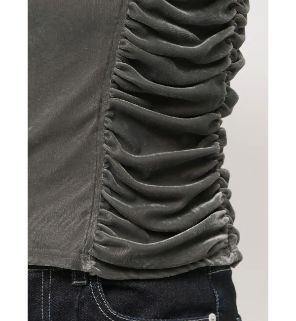 RESEXXY「ギャザーデザインベロアトップス」|シャツ・ブラウス|