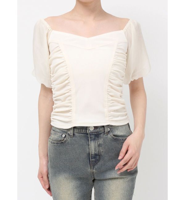 RESEXXY「ギャザーデザインベロアトップス」|シャツ・ブラウス|