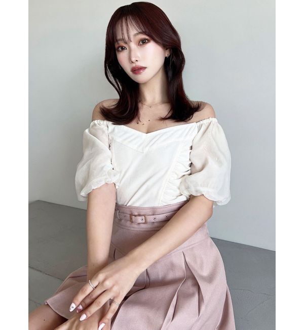 RESEXXY「ギャザーデザインベロアトップス」|シャツ・ブラウス|