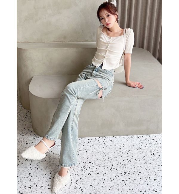 RESEXXY「フェイクカールファーポインテッドトゥパンプス」|パンプス|