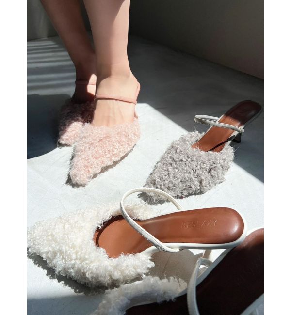 RESEXXY「フェイクカールファーポインテッドトゥパンプス」|パンプス|