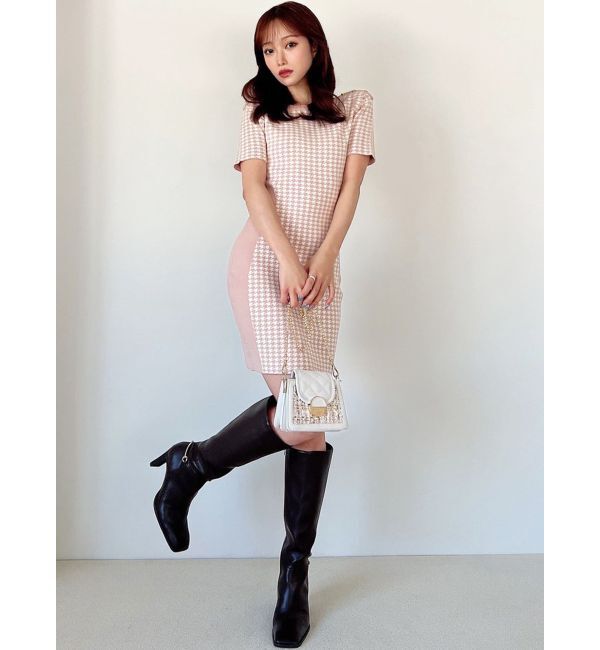 RESEXXY「ハウンドトゥースミニニットワンピース」|ワンピース|