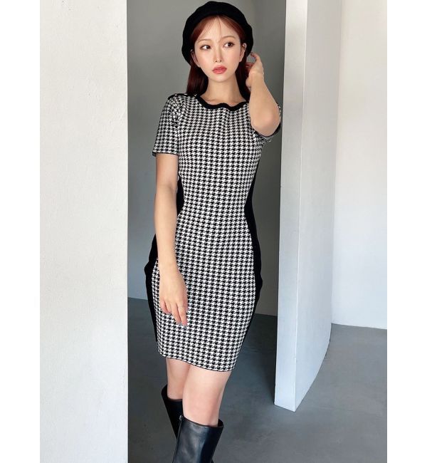 RESEXXY「ハウンドトゥースミニニットワンピース」|ワンピース|