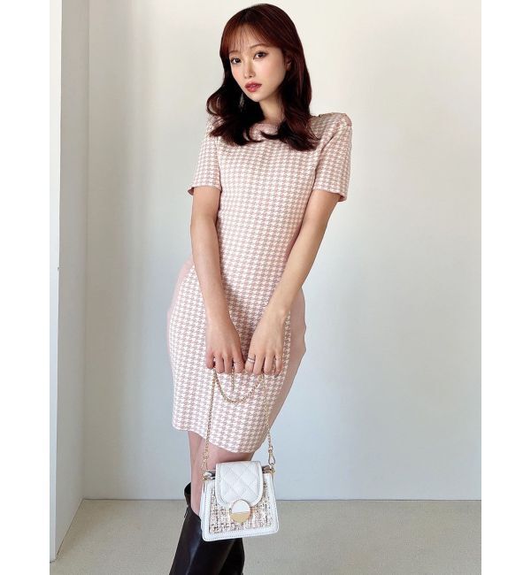 RESEXXY「ハウンドトゥースミニニットワンピース」|ワンピース|