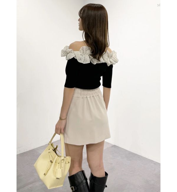 MERCURYDUO「2WAY異素材ランダムラッフルニット」|ニット・セーター|