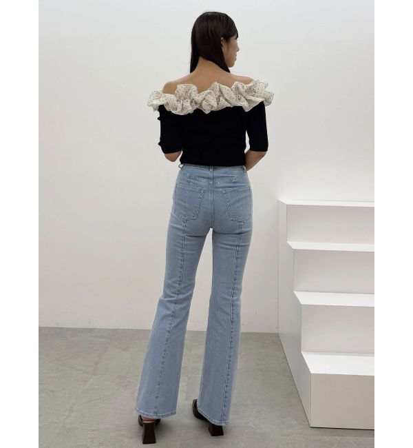 MERCURYDUO「2WAY異素材ランダムラッフルニット」|ニット・セーター|