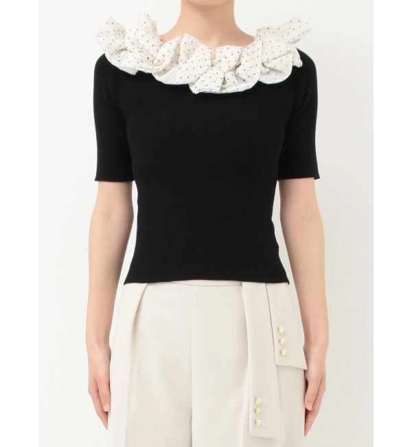 MERCURYDUO「2WAY異素材ランダムラッフルニット」|ニット・セーター|