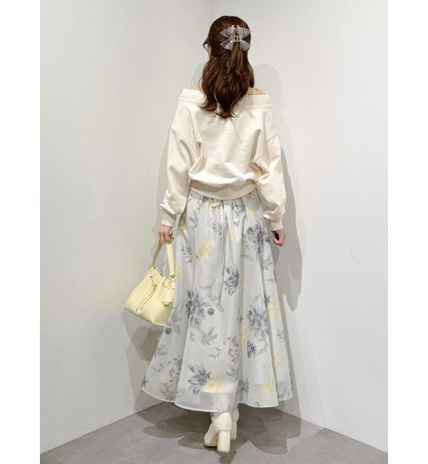 MERCURYDUO「花柄バックレースアップフレアスカート」|スカート|