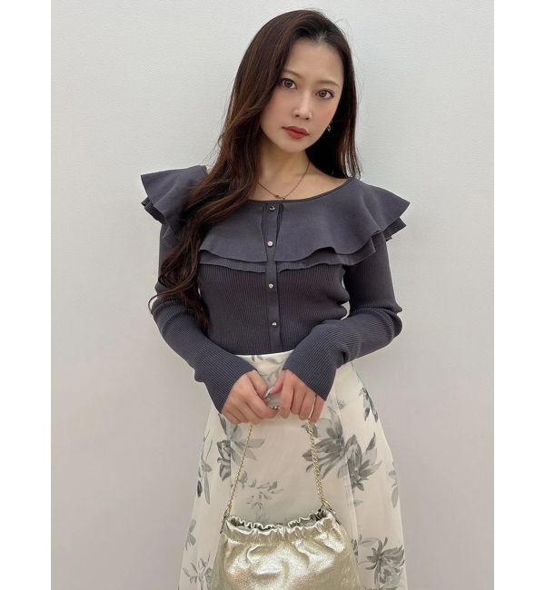 MERCURYDUO「花柄バックレースアップフレアスカート」|スカート|