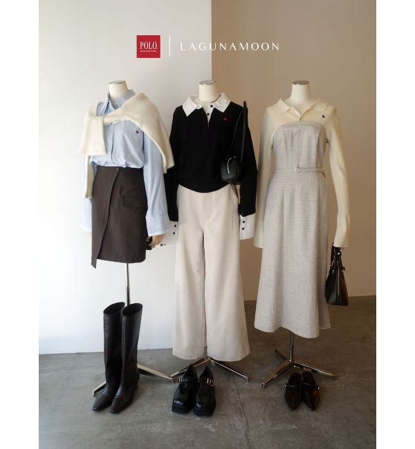 LAGUNAMOON「【POLO BCSコラボ】カラーネックニットドッキングワンピース」|ワンピース|