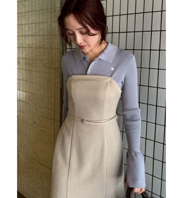 LAGUNAMOON「【POLO BCSコラボ】カラーネックニットドッキングワンピース」|ワンピース|