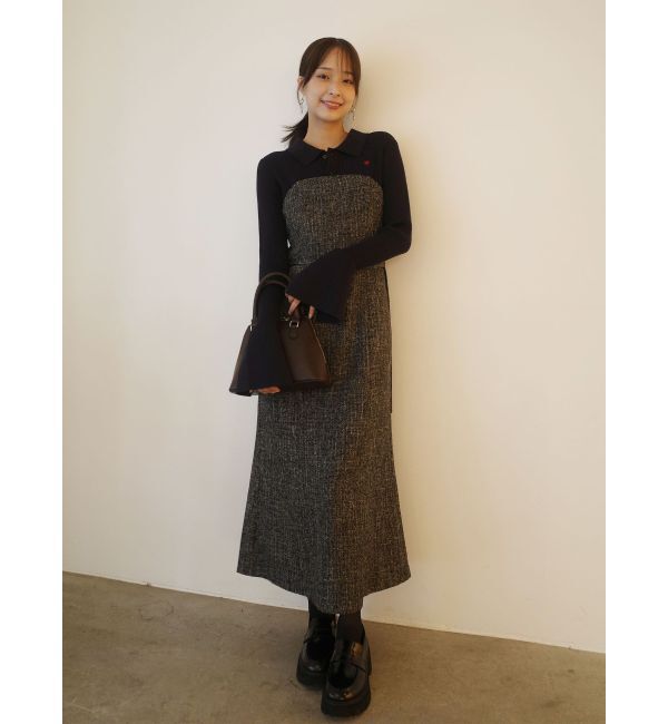 LAGUNAMOON「【POLO BCSコラボ】カラーネックニットドッキングワンピース」|ワンピース|