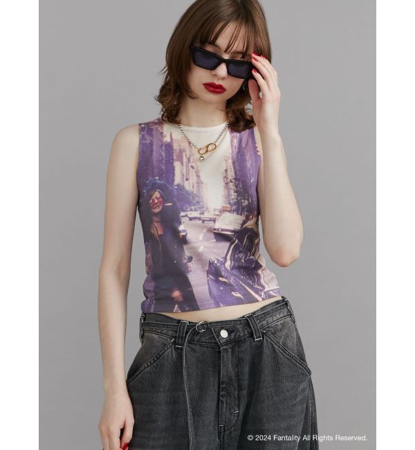 jouetie「【JANIS】photo print sleeveles【コラボ】」|タンクトップ|