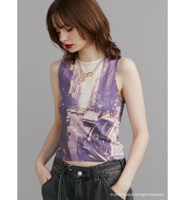 jouetie「【JANIS】photo print sleeveles【コラボ】」|タンクトップ|