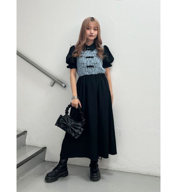 jouetie「レースドッキングチャイナワンピース」|ワンピース|ブラック