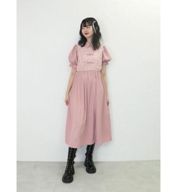 jouetie「レースドッキングチャイナワンピース」|ワンピース|ピンク