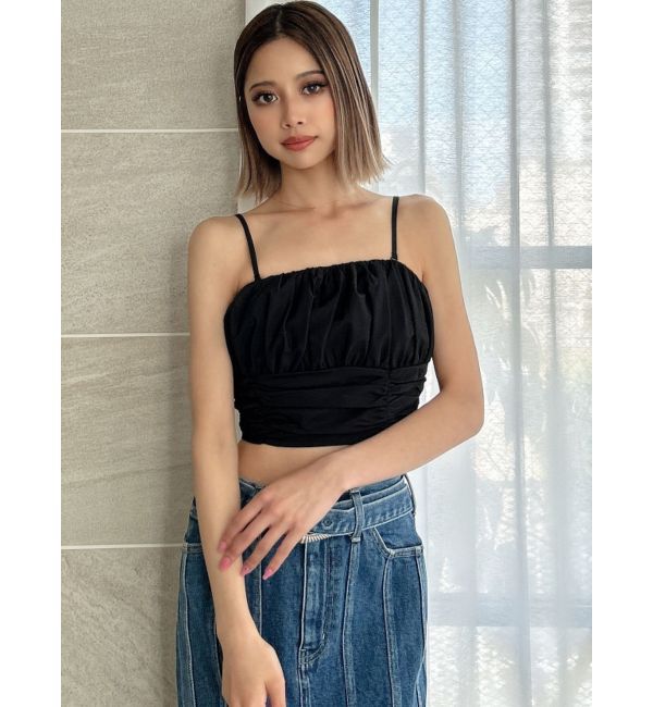 GYDA「ギャザーショートブラウス」|シャツ・ブラウス|