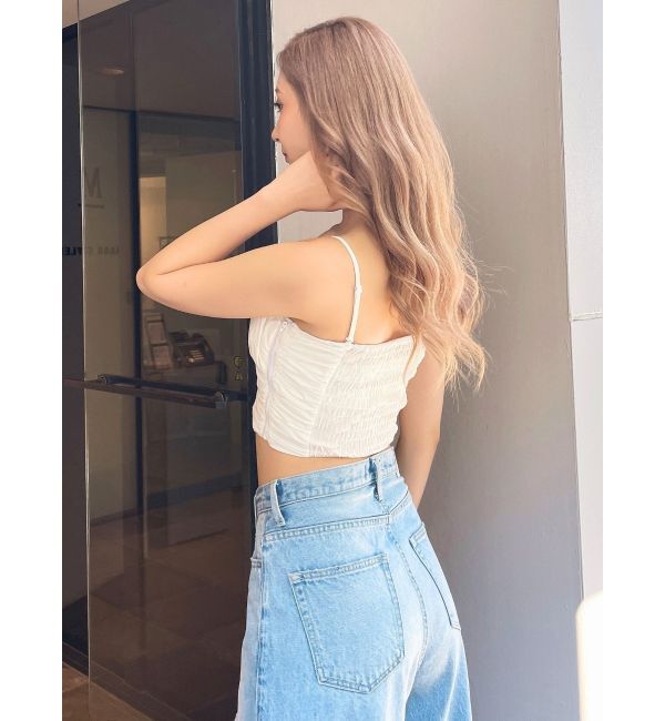 GYDA「ギャザーショートブラウス」|シャツ・ブラウス|