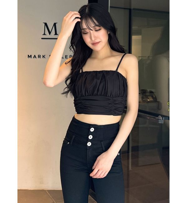 GYDA「ギャザーショートブラウス」|シャツ・ブラウス|