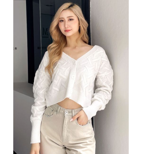 GYDA「BACKレースアップニットカーディガン」|カーディガン|