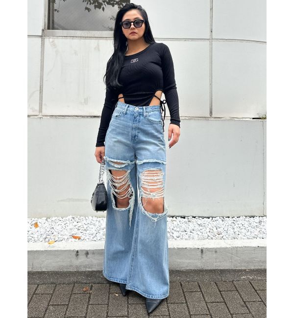 GYDA「Symmetry GYDAサイドオープントップス」|Tシャツ・カットソー|