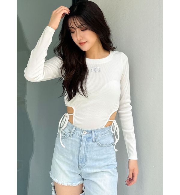 GYDA「Symmetry GYDAサイドオープントップス」|Tシャツ・カットソー|