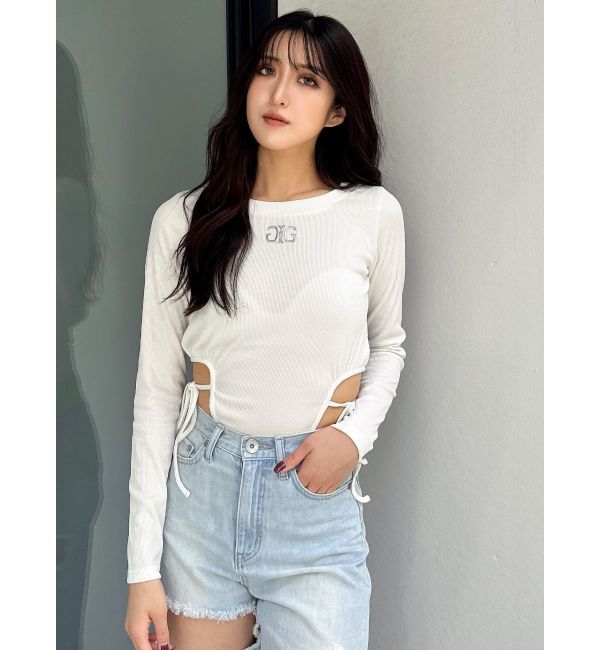 GYDA「Symmetry GYDAサイドオープントップス」|Tシャツ・カットソー|