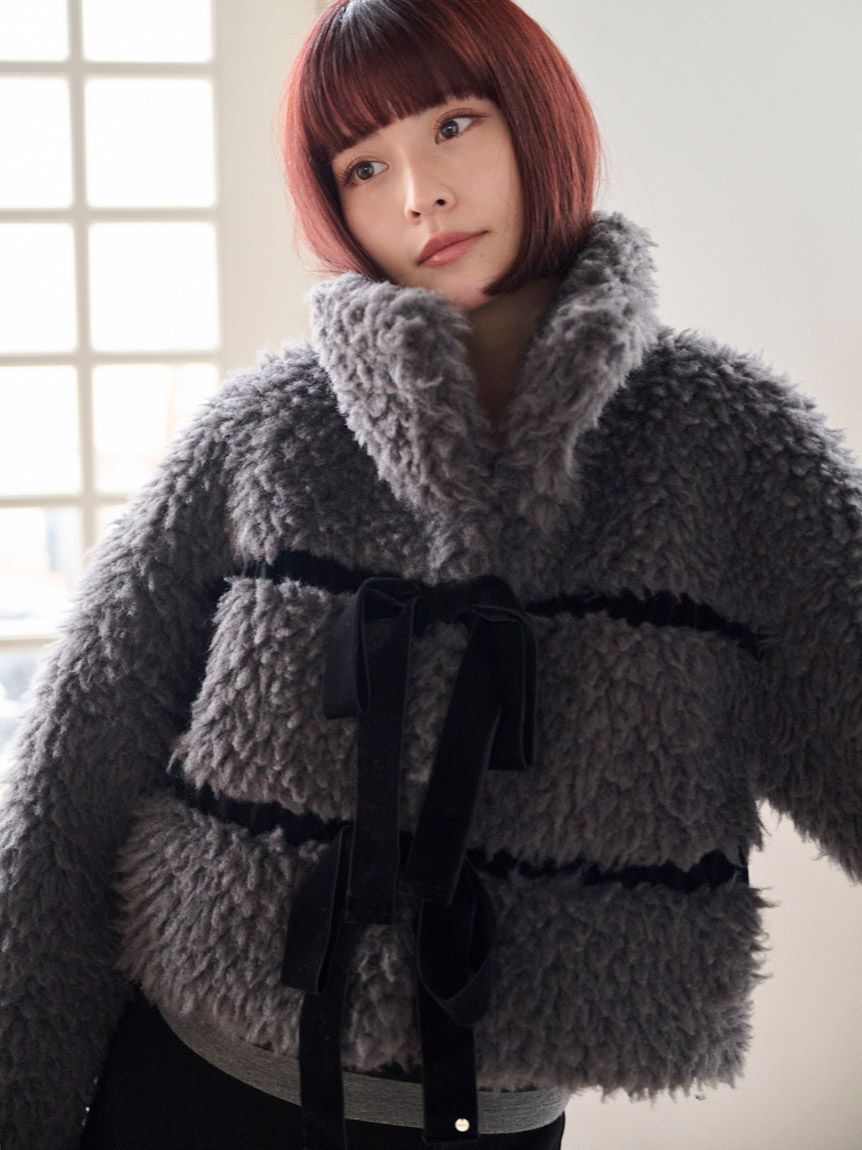 Sustainableリボンボアショートコート（SNIDEL）｜ルミネの